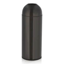 Abfalleimer, Ø 30 cm, Höhe 83 cm, schwarz, Chromnickelstahl, Kunststoff