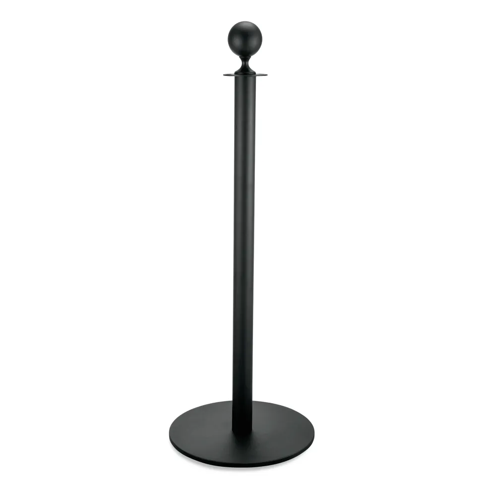Abgrenzungspfosten Kugel Set CLASSIC, mit flachem Fuß, schwarz Set á 2 Stück, Edelstahl