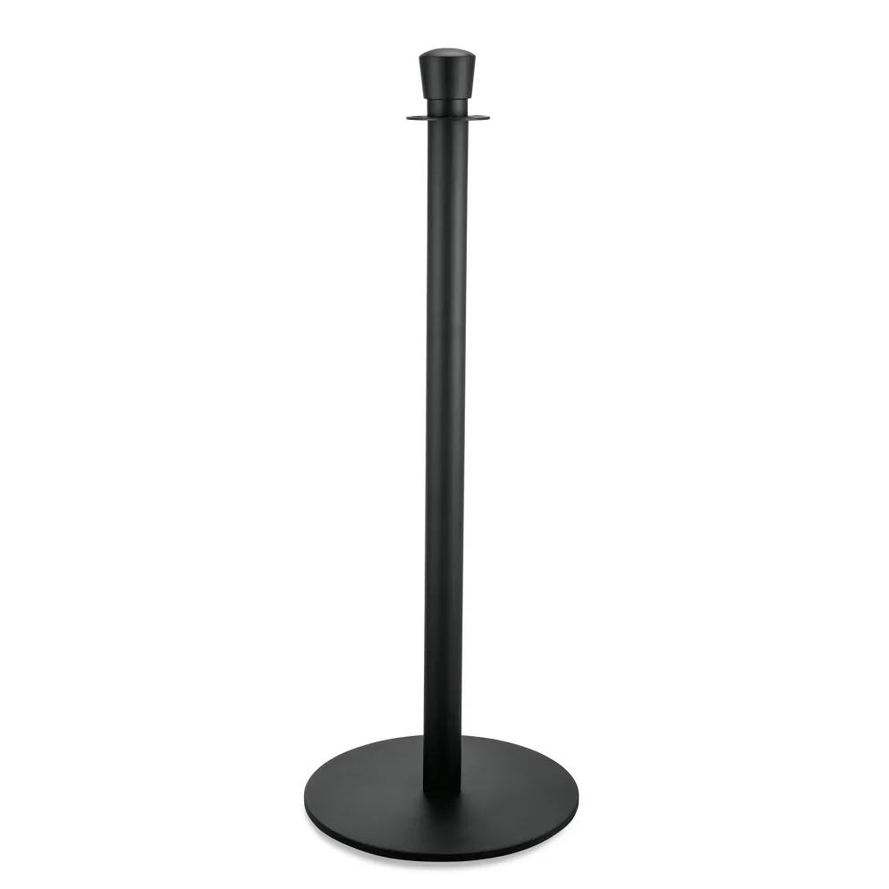 Abgrenzungspfosten Zylinder Set CLASSIC, mit flachem Fuß, schwarz, Set á 2 Stück, Edelstahl