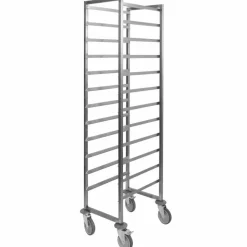 Abräumwagen 1/1 GN, 20 Einschübe, Edelstahl, 385x530x1800 mm