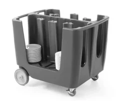 AmerBox Tellerwagen für 6 Tellerstapel aus Polyethylen, mit Feststellrollen