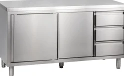 Arbeitsschrank mit Schiebetüren und Schubladenblock B 180cm x T 60cm