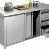 Arbeitsschrank mit Schiebetüren und Schubladen B 160cm x T 70cm