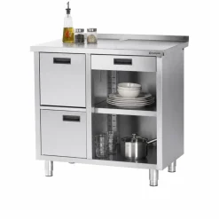 Arbeitstisch für Kaffeemaschine, mit Aufkantung, 1000 x 700 x 1000 mm