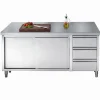 Arbeitstisch 700 mm mit Schiebetüren, Schubladen, Breite 1600mm