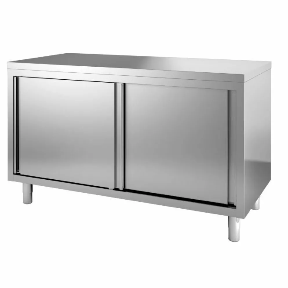 Arbeitstisch 600 mm mit Schiebetüren, Breite 1600 mm