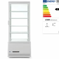 ARKTIC Aufsatz-Vitrine weiss 98L Anti-Beschlag höhe 1116mm