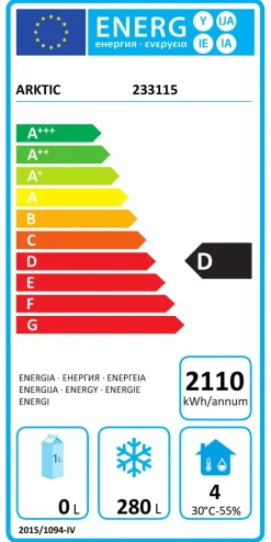 Arktic Gefrierschrank Profi Line, Edelstahl, 280 Liter, mit Räder