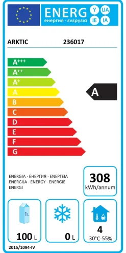 Arktic Kühlschrank Budget Line, 100 Liter, Edelstahl
