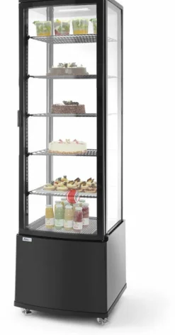 ARKTIC Kühlvitrine schwarz 270L Anti-Beschlag, Höhe 1913mm