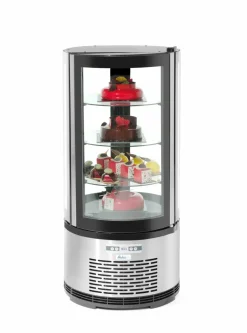 ARKTIC Kuchenvitrine rund 100L, 3 verstellbare Glasböden