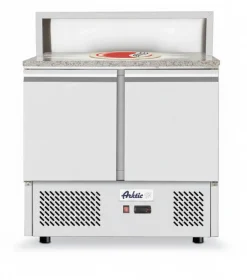Arktic Pizzatisch 2-türig 300 L mit Granitarbeitsplatte, Edelstahl 900 mm