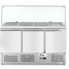 ARKTIC Saladette Kühltisch 3-türig Glasvitrine 380L, Breite 1365mm