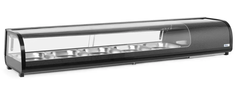 Arktic Sushi-Kühlvitrine für 5x GN 1/2 Edelstahl 1800 mm, Tischgerät