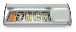 Arktic Sushi-Kühlvitrine für 5x GN 1/3 Edelstahl 1307mm, Tischgerät