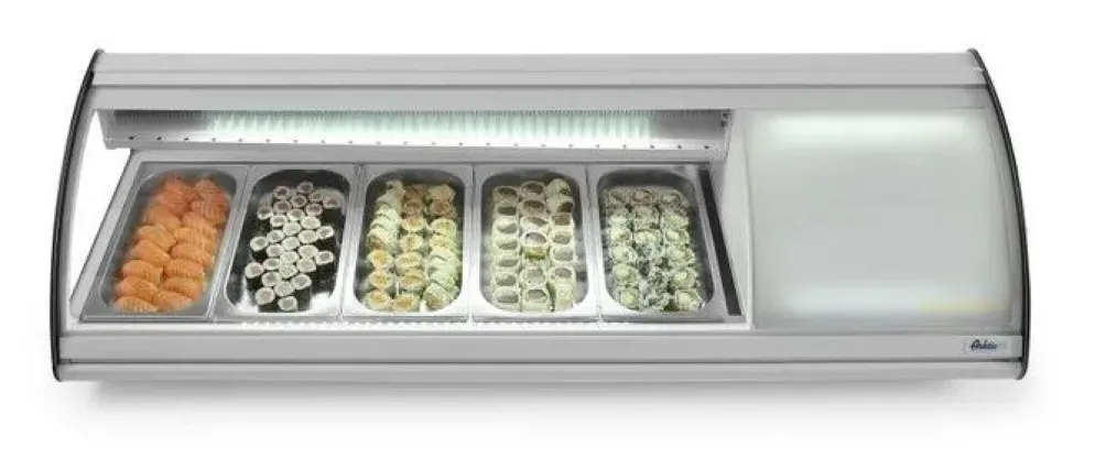 Arktic Sushi-Kühlvitrine für 5x GN 1/3 Edelstahl 1307mm, Tischgerät