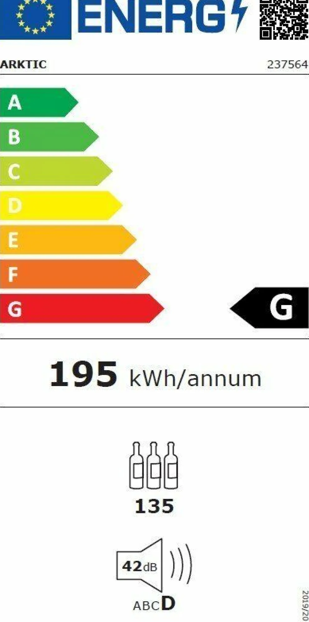 ARKTIC Weinkühler zwei Zonen 135 flaschen 387L