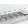 Aufsatzvitrine für 6x 1/4 GN-Behälter, Edelstahl, statische Kühlung