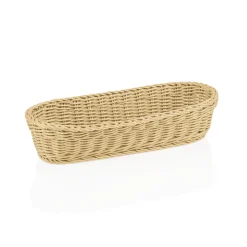 Baguettekorb WEAVER PRO Systemkörbe, 40 x 16 x 8 cm, oval, hellbeige, Polypropylen
