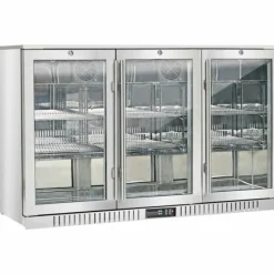 Bar Display Cooler Edelstahl 3 Flügeltüren, 308 Liter, 1350 mm