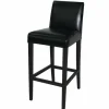 Barhocker Atlas 100BR mit Rückenlehne Kunstleder schwarz