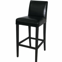 Barhocker Atlas 100BR mit Rückenlehne Kunstleder schwarz