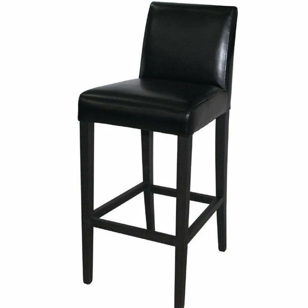 Barhocker Atlas 100BR mit Rückenlehne Kunstleder schwarz