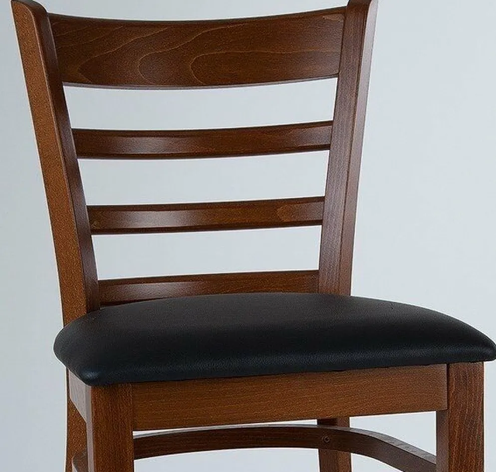 Barhocker David 200H Sitz schwarz, Beizton Wallnuss