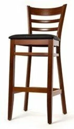 Barhocker David 200H Sitz schwarz, Beizton Wallnuss
