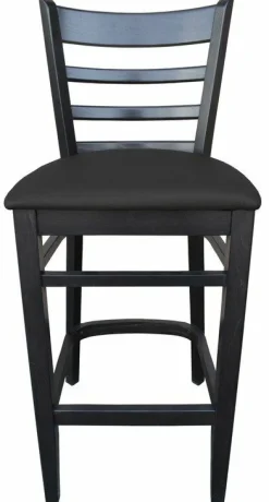 Barhocker David 200H Sitz schwarz, Beizton Wenge