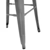 Barhocker Holli Bistro-G grau, Stahl mit Holzsitz, 43x43x77cm