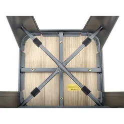 Barhocker Holli Bistro-G grau, Stahl mit Holzsitz, 43x43x77cm