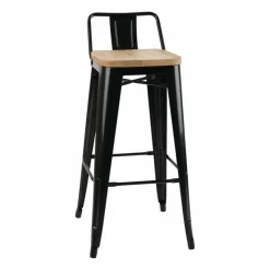 Barhocker Holli Bistro-RBL schwarz, Stahl mit Eschenholz