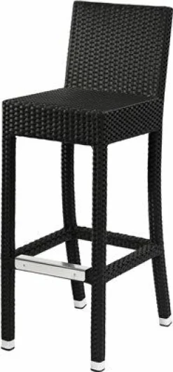 Barhocker Outdoor DANTE 100BR mit Rückenlehne, schwarz