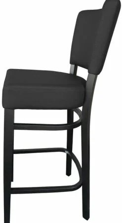Barhocker Randy-H Sitz in schwarz, Beizton Wenge