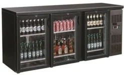 Barkühler schwarz 3 Glastüren 2002 mm, 537 Liter