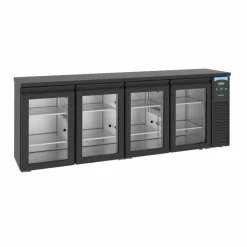 Barkühler Schwarz 4 Glastüren Pro Line 2490 mm