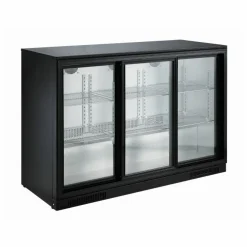 Barkühler schwarz 3 Schiebetüren 1335 mm, 298 Liter