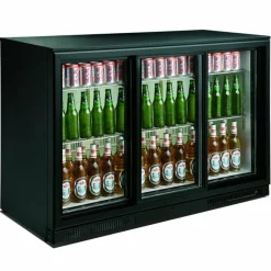 Barkühler schwarz 3 Schiebetüren 1335 mm, 298 Liter