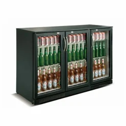 Barkühler schwarz 3 Türen 1335 mm, 298 Liter