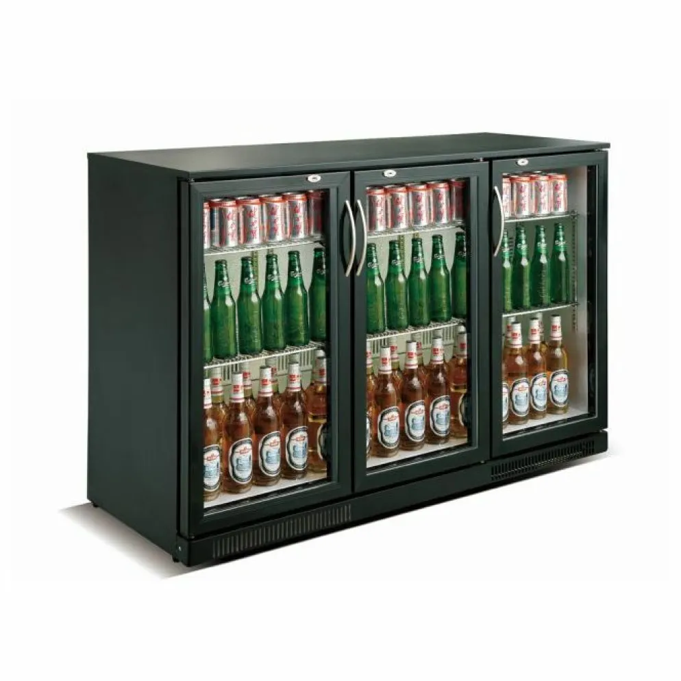 Barkühler schwarz 3 Türen 1335 mm, 298 Liter