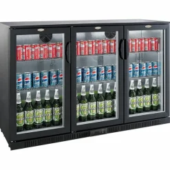 Barkühler schwarz 3 Türen 1350 mm, 330 Liter