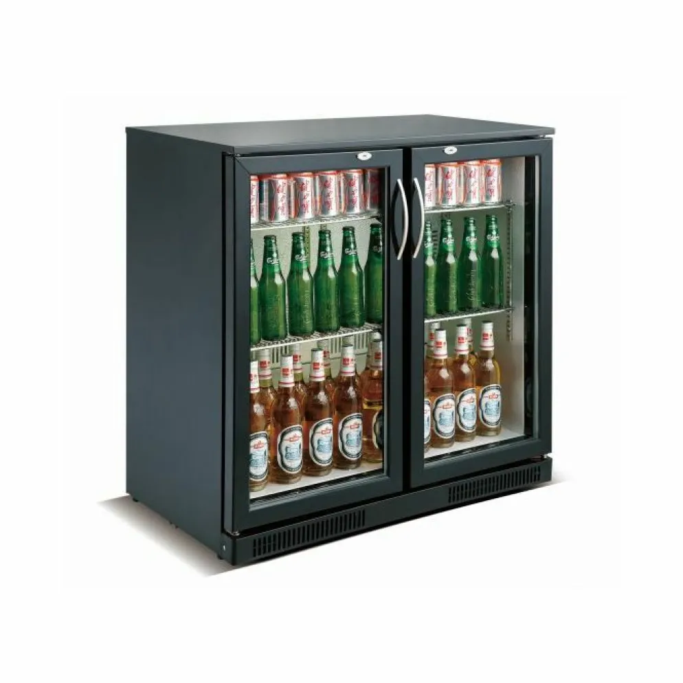 Barkühler schwarz 2 Türen 900 mm, 198 Liter