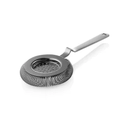 Barsieb NOCTURN mit Feder, Ø 8,5 cm, 20,5 cm, gun metal, Chromnickelstahl 18/8