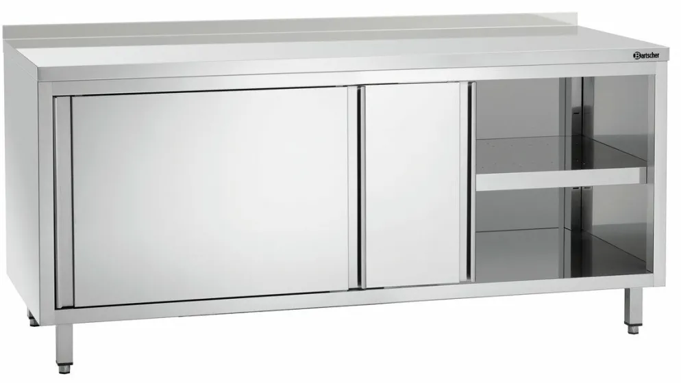 BARTSCHER Edelstahl Arbeitsschrank, Aufkantung, 1800x700x850mm