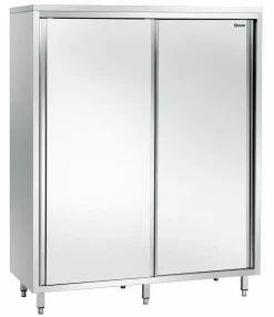 BARTSCHER Edelstahl Hochschrank 600, Schiebetüren, 1600x600x2000mm
