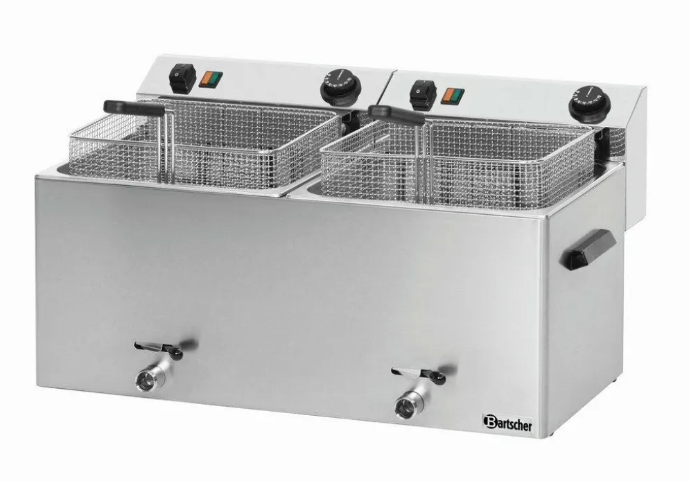 Bartscher Elektro-Doppel-Fritteuse "Professional II" mit Fettablasshahn