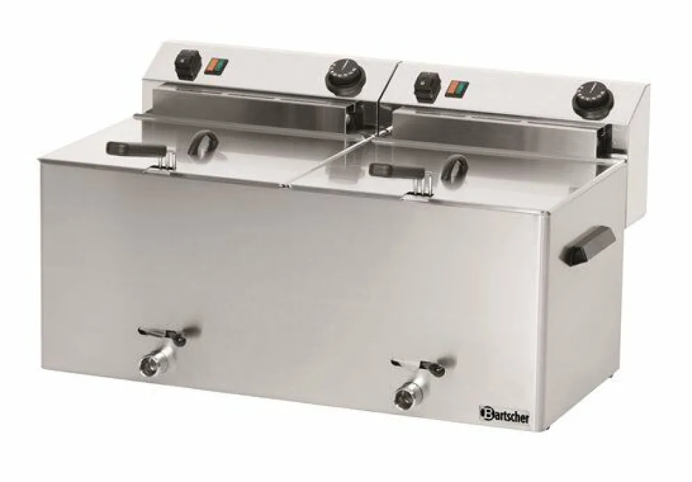 Bartscher Elektro-Doppel-Fritteuse "Professional II" mit Fettablasshahn