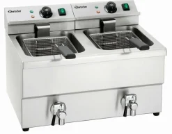 Bartscher Elektro-Doppel-Fritteuse mit Fettablasshahn "IMBISS II"