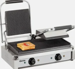 Bartscher Elektro-Doppel-Kontaktgrill Elektrogrill, beide Grillplatten gerillt